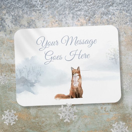 Aangepaste Winter Woodland Fox Kerstmis Feestdagen Magneet