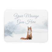 Aangepaste Winter Woodland Fox Kerstmis Feestdagen Magneet (Horizontaal)