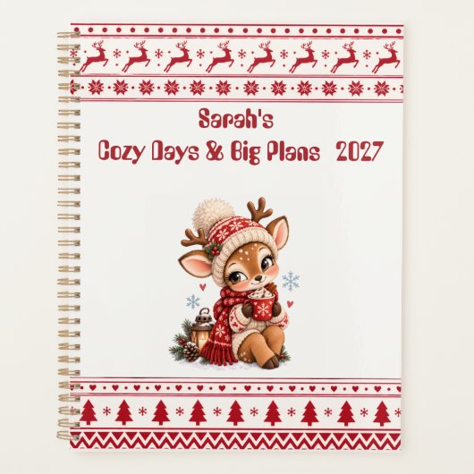 Aangepaste Winterherten Planner | Voeg Je Naam & J (Voorkant)