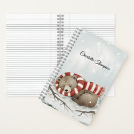 Aangepaste winterspiralnotitieboekje met beer notitieboek