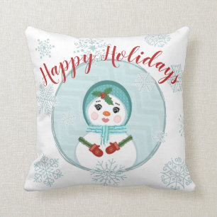 Aangepaste wintervakantie met kerstmis Woman Pillo Kussen