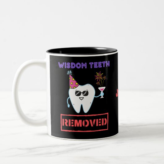Aangepaste Wisdom Teeth verwijderd. Cute Tooth Fai Tweekleurige Koffiemok (Links)