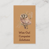 Aangepaste Wise Owl Computer Solutions Visitekaart Visitekaartje (Achterkant)