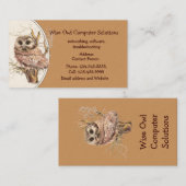 Aangepaste Wise Owl Computer Solutions Visitekaart Visitekaartje (Voorkant / Achterkant)