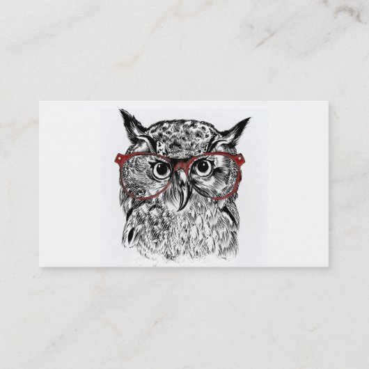 Aangepaste Wise Uil Vogel Grafische Kunst Visitekaartje (Achterkant)