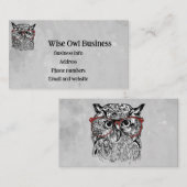 Aangepaste Wise Uil Vogel Grafische Kunst Visitekaartje (Voorkant / Achterkant)