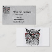 Aangepaste Wise Uil Vogel Grafische Kunst Visitekaartje (Voorkant / Achterkant)