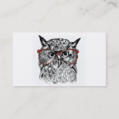 Aangepaste Wise Uil Vogel Grafische Kunst Visitekaartje (Achterkant)