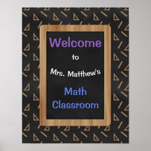 Aangepaste Wiskunde Classroom Poster en Protractor (Voorkant)