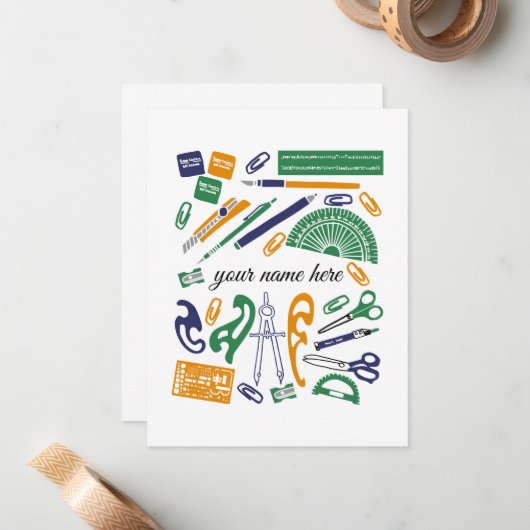 Aangepaste Wiskunde schoolbriefkaarten Notitiekaartje (Voorkant / Achterkant in situ)