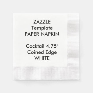 Aangepaste WIT Gemunt Cocktail Papier Servet Sjabl