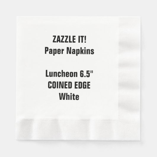 Aangepaste WIT Gemunt Luncheon Papier servet Blank (Voorkant)