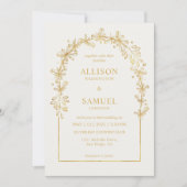 Aangepaste Wit Grijs Goud Herfst bruiloft Kaart (Voorkant)