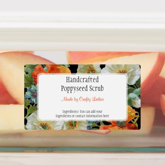 Aangepaste  wit papaverblauw korenbloemen labels (Aangebracht)