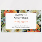 Aangepaste  wit papaverblauw korenbloemen labels (Design 2)