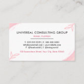 Aangepaste wit roze en zwart Schattige Professiona Visitekaartje (Achterkant)