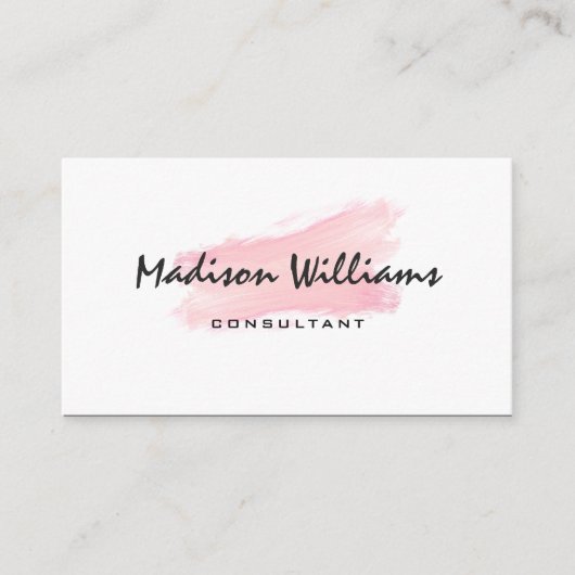 Aangepaste wit roze en zwart Schattige Professiona Visitekaartje (Voorkant)