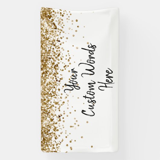 Aangepaste Wit Zwart Goud Verjaardagsfeest Fotocab Spandoek (Verticaal)