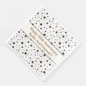 Aangepaste wit / zwart sterren bruiloft Jubileum Servet (Hoek)