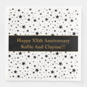 Aangepaste wit / zwart sterren bruiloft Jubileum Servet (Voorkant)