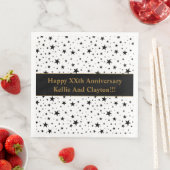 Aangepaste wit / zwart sterren bruiloft Jubileum Servet (Insitu)