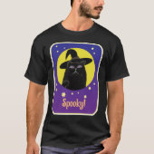 Aangepaste Witch Black Cat Halloween Art Design T-shirt (Voorkant)