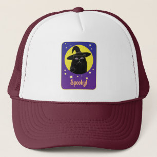 Aangepaste Witch Black Cat Halloween Art Design Trucker Pet