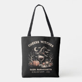 Aangepaste Witchy wijn - Salem Halloween Trip Tote Bag (Achterkant)