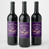 Aangepaste Witchy Wine Label – Salem Halloween Tri Wijn Etiket (Flessen)