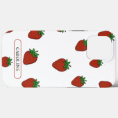 Aangepaste witte aardbei Case-Mate iPhone case (Achterkant (horizontaal))