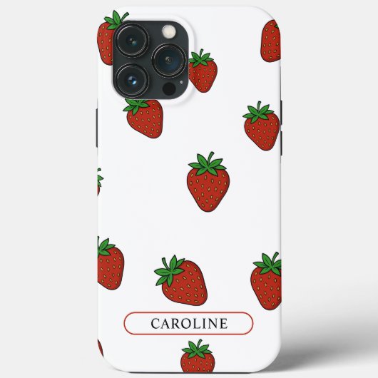 Aangepaste witte aardbei Case-Mate iPhone case (Achterkant)