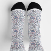 Aangepaste Witte Achtergrond Grijs Roze Paisley Pa Sokken (Top)