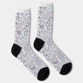Aangepaste Witte Achtergrond Grijs Roze Paisley Pa Sokken (Rechts)