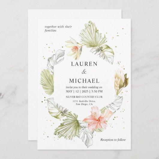 Aangepaste Witte Afrikaanse Natuur Lijst bruiloft Kaart (Voorkant / Achterkant)