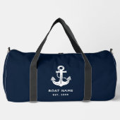 Aangepaste witte anker Navy bootnaam Plunjezak (Voorkant)