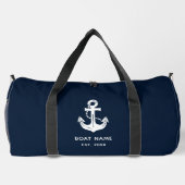 Aangepaste witte anker Navy bootnaam Plunjezak (Achterkant)