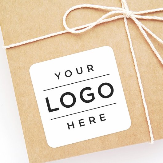 Aangepaste witte bedrijfslogo Promo Vierkante Sticker