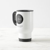 Aangepaste witte bedrijfsnaam en logo reisbeker (Voorkant links)