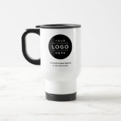 Aangepaste witte bedrijfsnaam en logo reisbeker (Links)