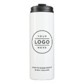 Aangepaste witte bedrijfsnaam en logo thermosbeker (Voorkant)