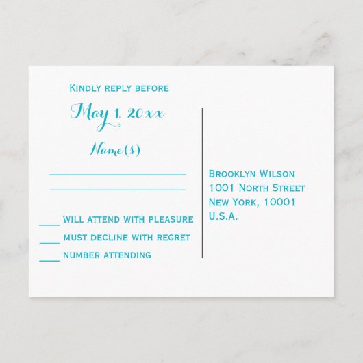 Aangepaste witte blauwe zeehondenweddenschappen RS Uitnodiging Briefkaart (Achterkant)