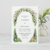 Aangepaste Witte Bloemen Monet's Tuin Huwelijk Kaart (Staand voorkant)