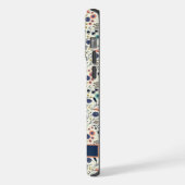 Aangepaste witte bloemige blauwe perzik bloemen iPhone hoesje (Linkerkant)