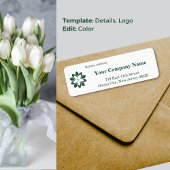 Aangepaste witte bloemist Logo & groen retouradres Etiket