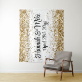 Aangepaste witte bruiloft achtergrond foto booth P Wandkleed (In situ)