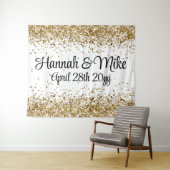 Aangepaste witte bruiloft achtergrond foto booth P Wandkleed (In Situ (horizontaal))