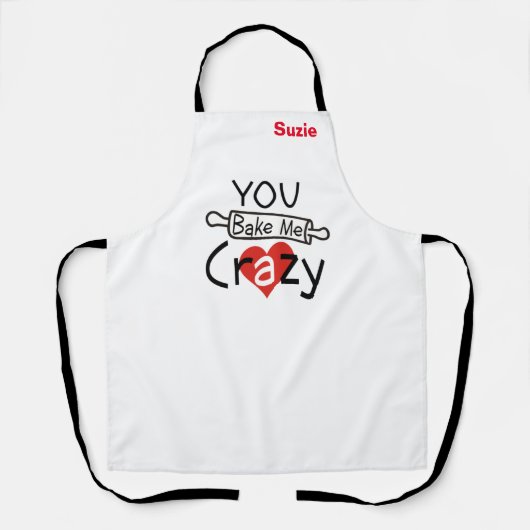 Aangepaste witte Chef Baker Naam Funny Persoonlijk Schort (Voorkant)