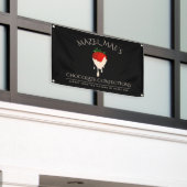 Aangepaste witte chocolade bedekte aardbeienbanner spandoek (Buitenkant Gebouw)
