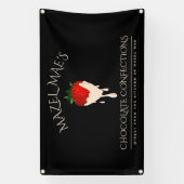 Aangepaste witte chocolade bedekte aardbeienbanner spandoek (Verticaal)