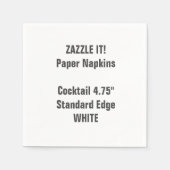 Aangepaste WITTE Cocktail Papier servetten Blank (Voorkant)